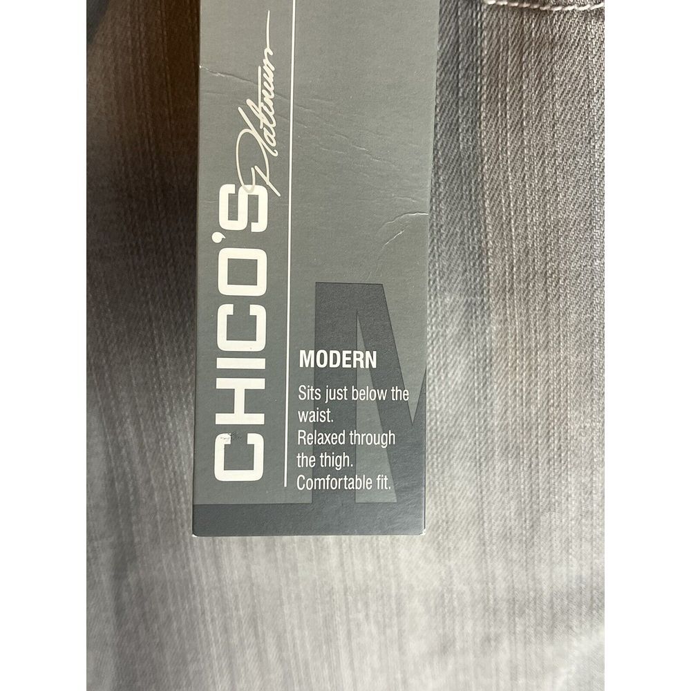 Chicos platinum gray denim womens jeans Quartz MS chicos 0 short NWT - Picture 8 of 12